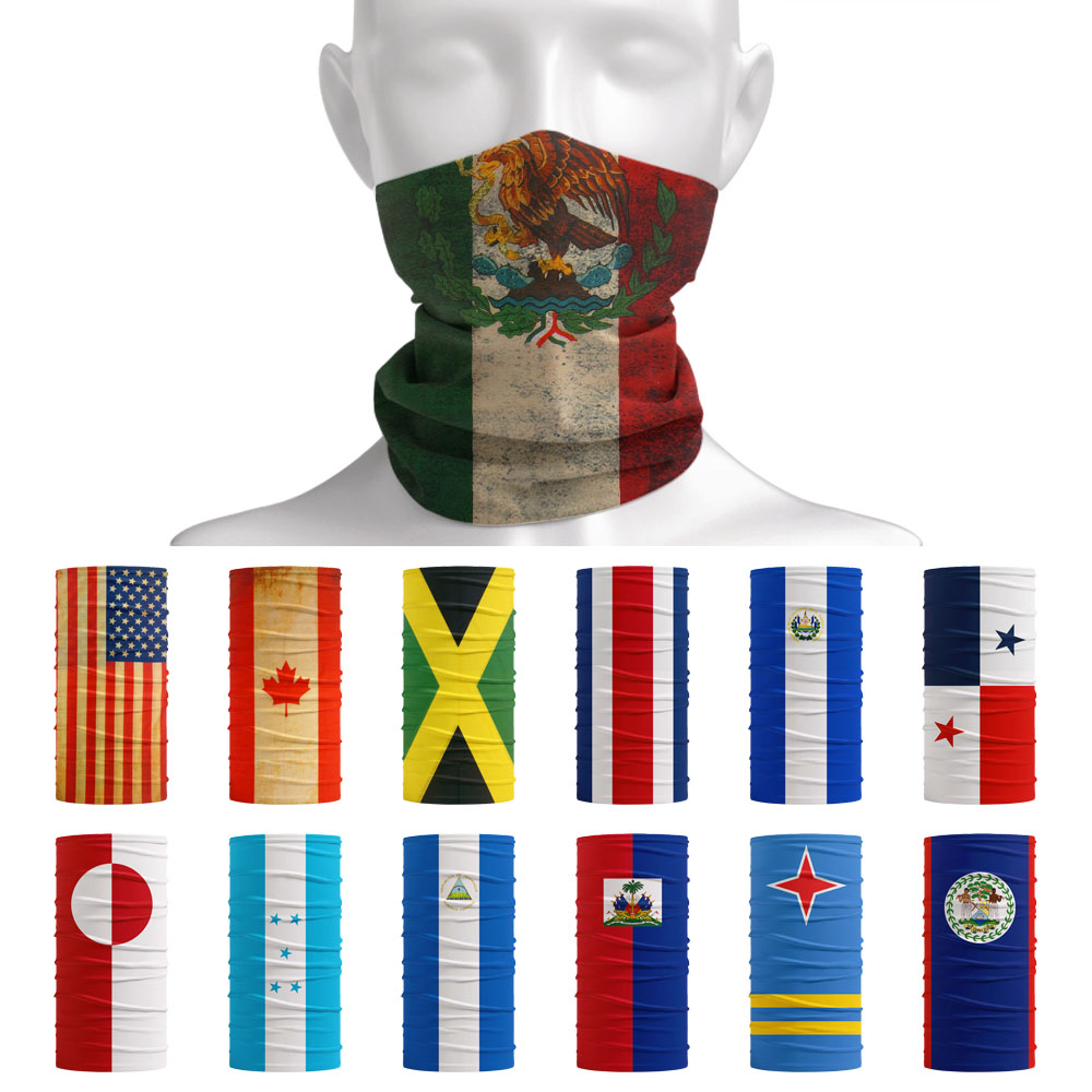 Neck Gaiter Face Cover - Бандана с национальными флагами Северной Америки,