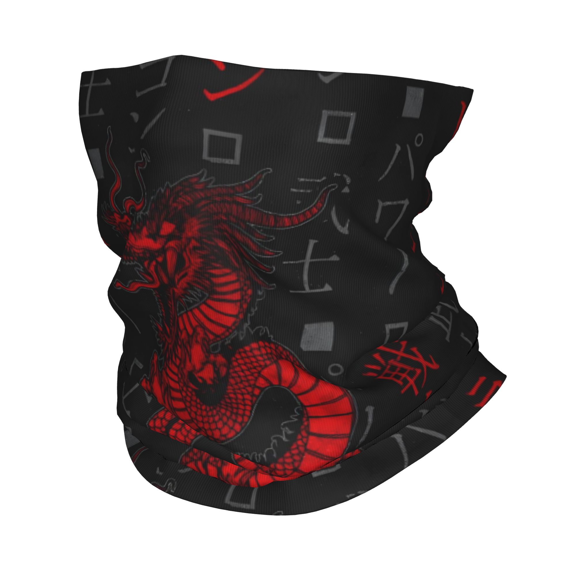 Neck Gaiter Face Cover - Бандана с изображением красного дракона и