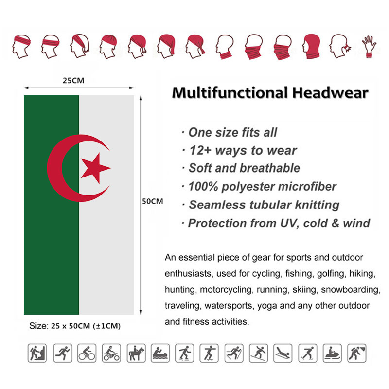 Бандана с принтом флага Алжира – обзор и цена Neck Gaiter Face Cover